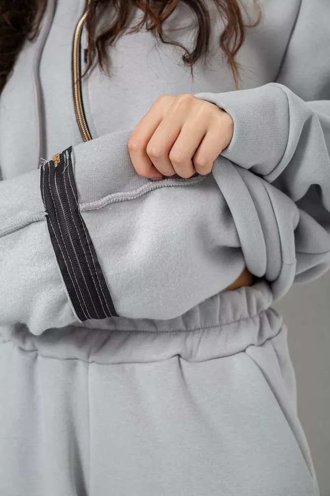 Купити Спортивний костюм жіночий на флісі, колір світло-сірий, 244R1555 - Фото №7