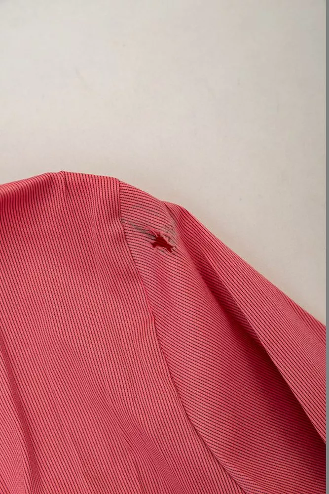 Купить Рубашка классическая в полоску  -уценка, цвет коралловый, 230R643-U-136 - Фото №6