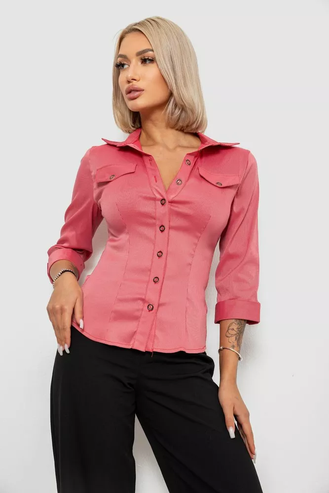 Купить Рубашка классическая в полоску  -уценка, цвет коралловый, 230R643-U-136 - Фото №1