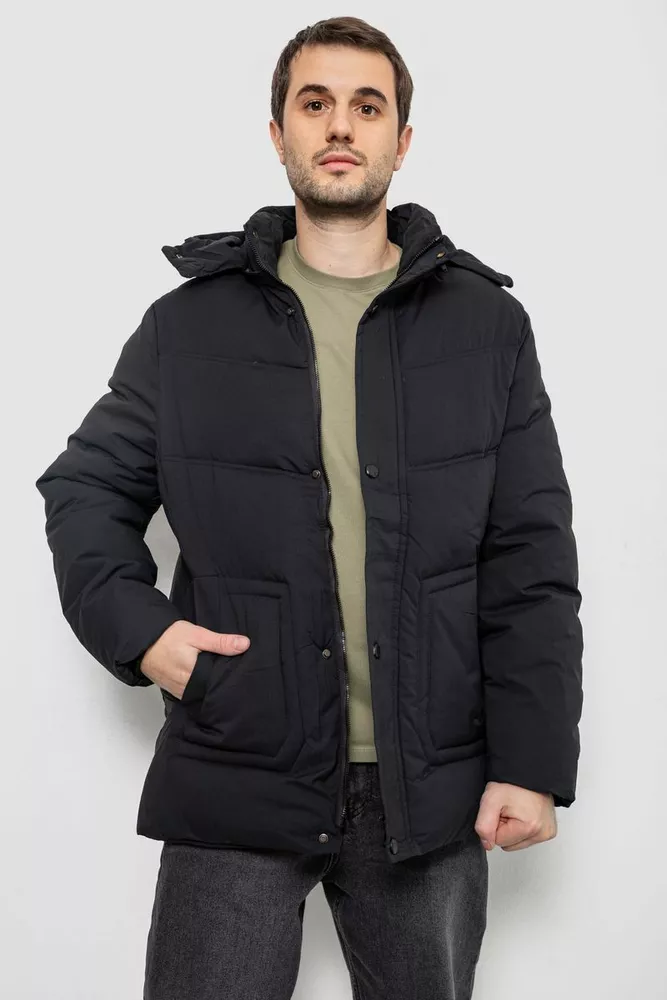 Купити Куртка чоловіча зимова подовжена  -уцінка, колір чорний, 241R2022-21-U - Фото №2