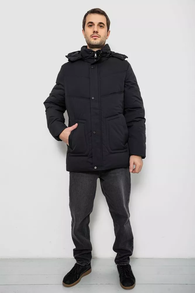 Купити Куртка чоловіча зимова подовжена  -уцінка, колір чорний, 241R2022-21-U - Фото №4