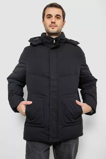 Куртка чоловіча зимова подовжена  -уцінка, колір чорний, 241R2022-21-U