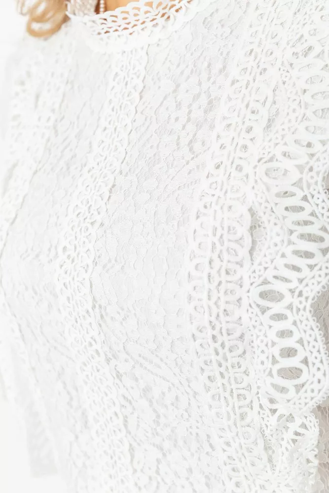 Купити Блуза жіноча гіпюрова класична  -уцінка, колір білий, 204R150-U-3 - Фото №5
