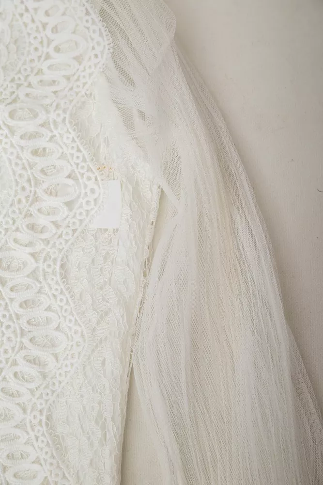 Купити Блуза жіноча гіпюрова класична  -уцінка, колір білий, 204R150-U-3 - Фото №6