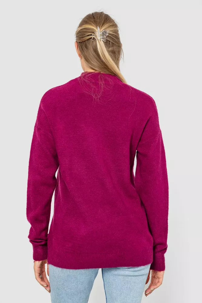 Купити Светр жіночий вовняний  -уцінка, колір фуксія, 244R0390-U-3 - Фото №4