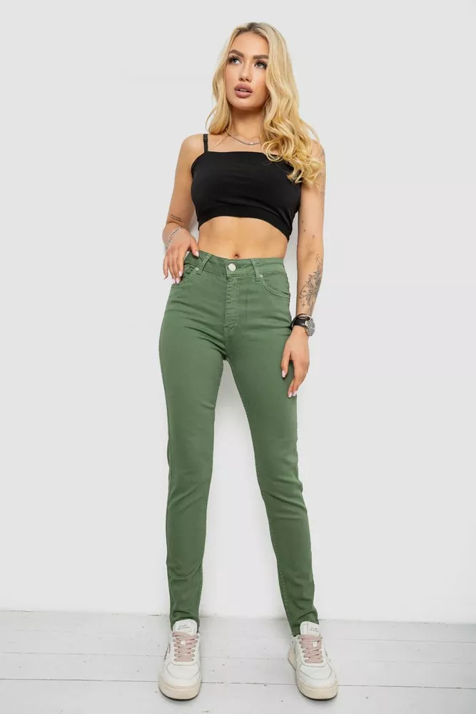 Купити Джинси жіночі Slim Fit, колір зелений, 182R1489S19 - Фото №2