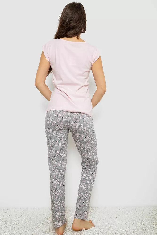 Купити Жіноча піжама з принтом  -уцінка, колір рожевий, 243R1484-004-U-11 оптом - Фото №4