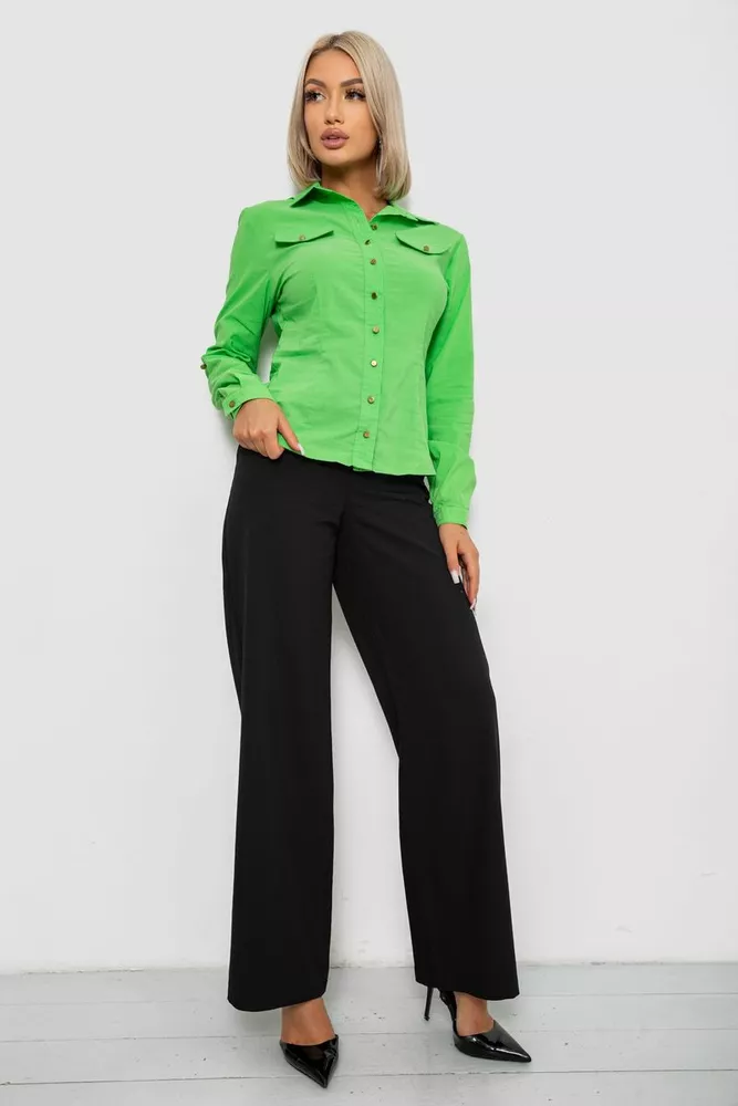 Купить Рубашка женская однотонная, цвет салатовый, 230R211 оптом - Фото №2