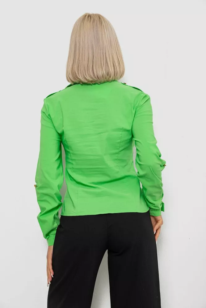 Купить Рубашка женская однотонная, цвет салатовый, 230R211 оптом - Фото №4