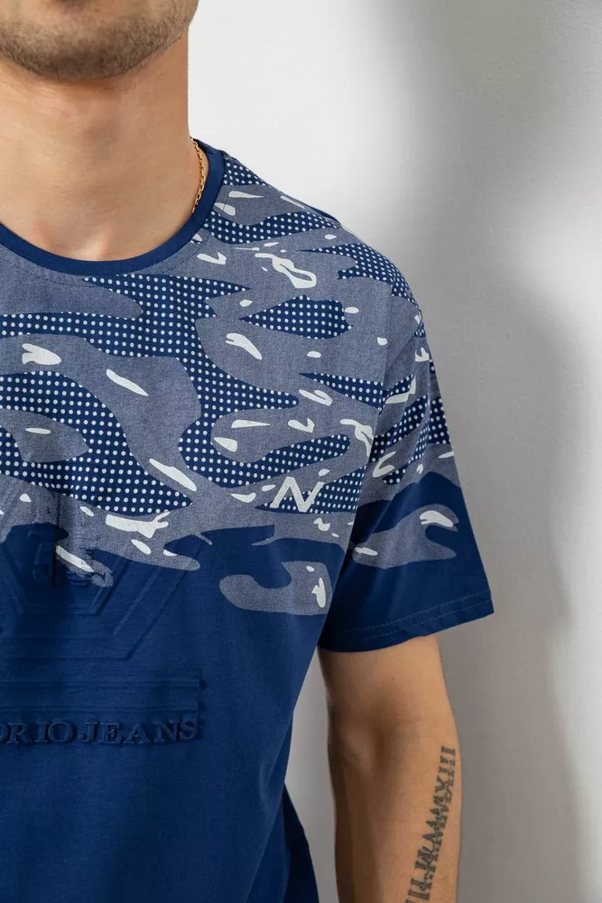 Купить Футболка мужская с принтом, цвет синий, 244R2917 - Фото №5