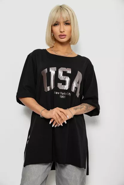 Футболка женская с принтом, цвет черный, 244R2022-5