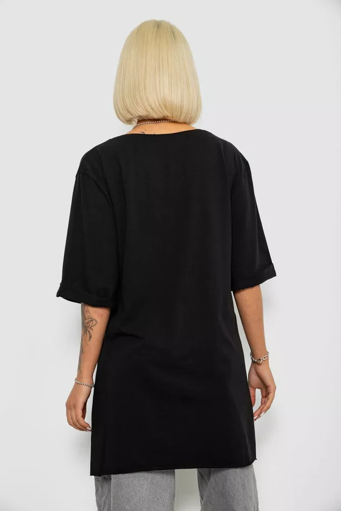 Купить Футболка женская с принтом, цвет черный, 244R2022-5 - Фото №4