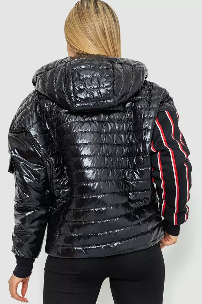 Купити Куртка жіноча демісезонна, колір чорний, 102R5222 - Фото №4