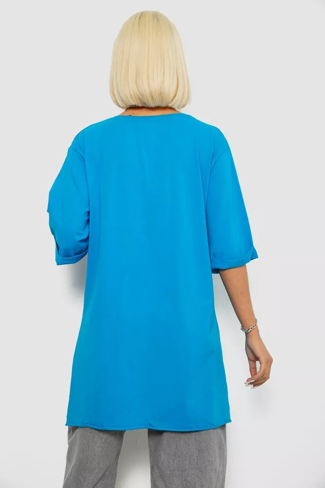 Купить Футболка женская с принтом, цвет голубой, 244R2022-5 - Фото №4