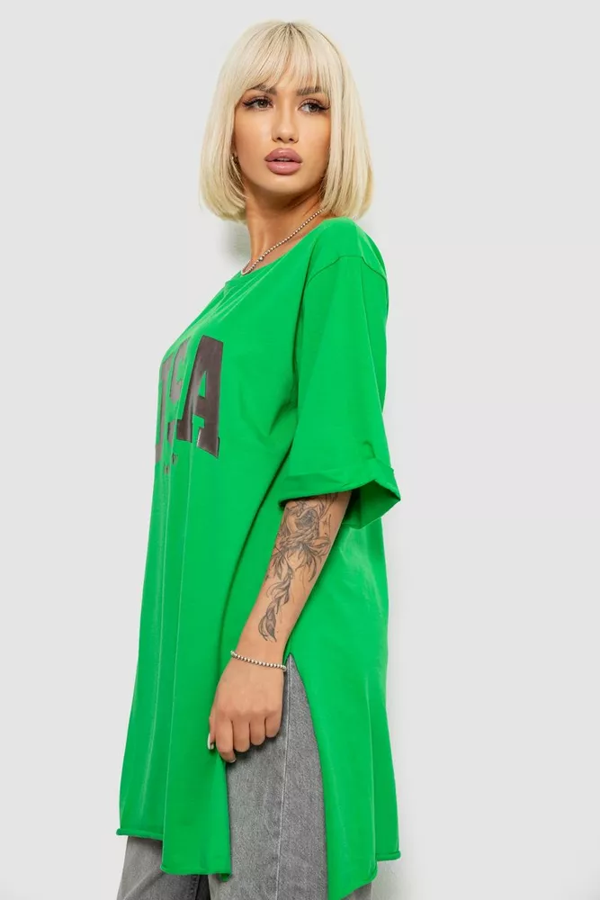 Купить Футболка женская с принтом, цвет зеленый, 244R2022-5 - Фото №3