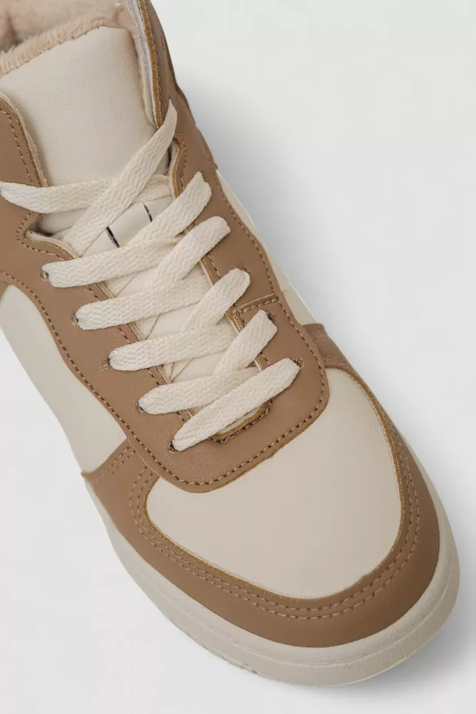 Купить Кроссовки женские зимние на меху, цвет бежево-коричневый, 248RAD300-6 - Фото №2
