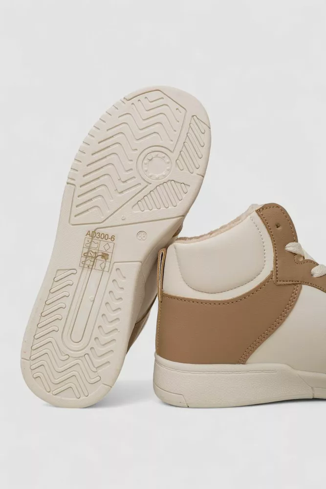 Купить Кроссовки женские зимние на меху, цвет бежево-коричневый, 248RAD300-6 - Фото №5