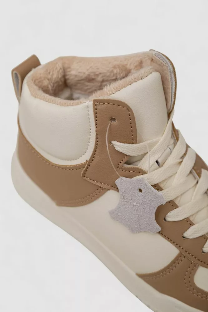 Купить Кроссовки женские зимние на меху, цвет бежево-коричневый, 248RAD300-6 - Фото №6
