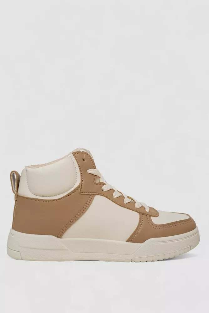 Купить Кроссовки женские зимние на меху, цвет бежево-коричневый, 248RAD300-6 - Фото №1