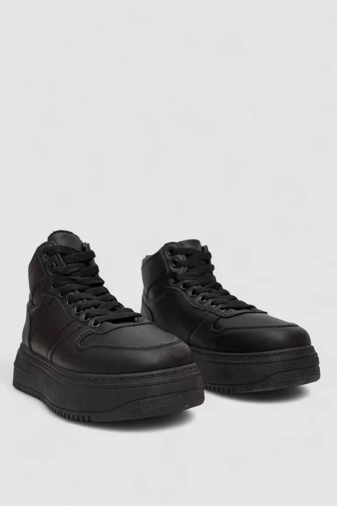 Купить Кеды женские на меху, цвет черный, 248RK02 - Фото №3