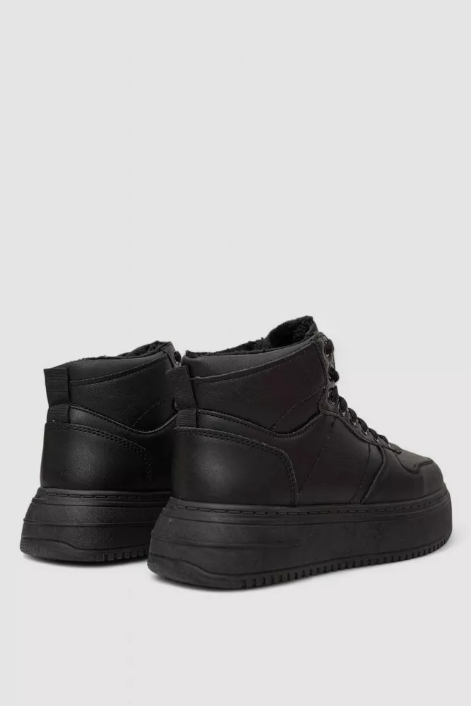 Купить Кеды женские на меху, цвет черный, 248RK02 - Фото №4