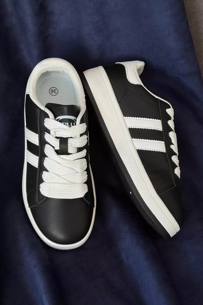 Купить Кеды женские, цвет черно-белый, 248RJH100-20 - Фото №3