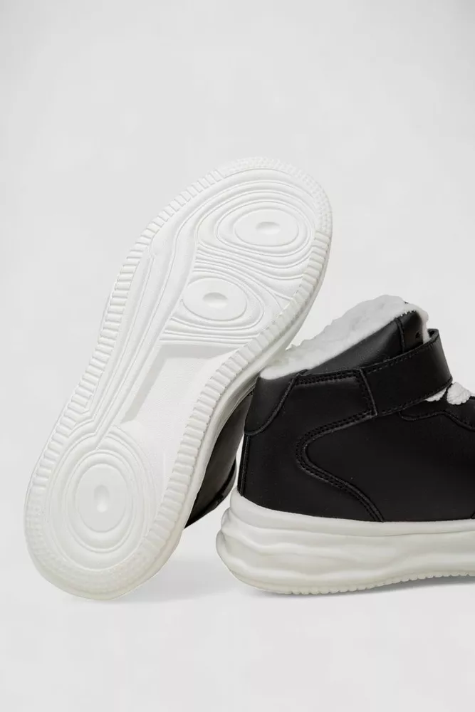 Купить Кроссовки женские зимние на меху, цвет черно-белый, 248RCX686 - Фото №5