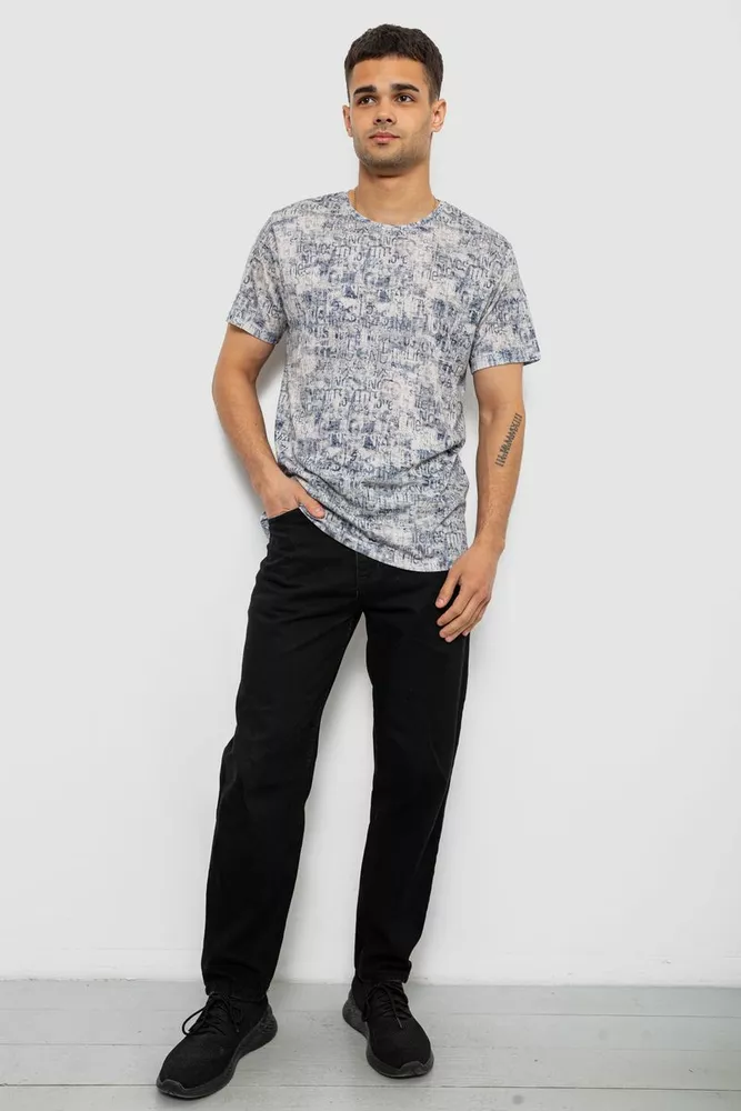 Купить Футболка мужская с принтом, цвет джинс, 244R5058 - Фото №2