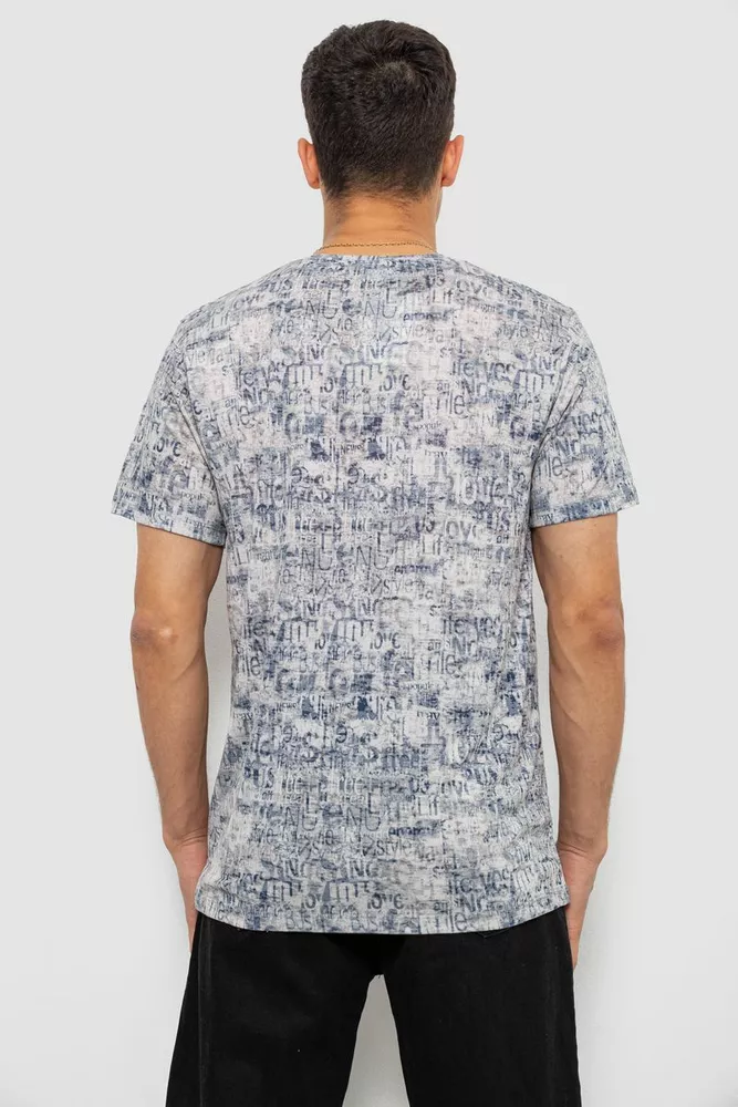 Купить Футболка мужская с принтом, цвет джинс, 244R5058 - Фото №4