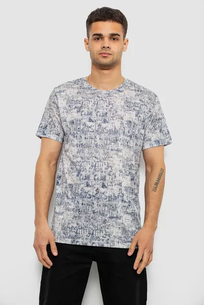Футболка чоловіча з принтом, колір джинс, 244R5058