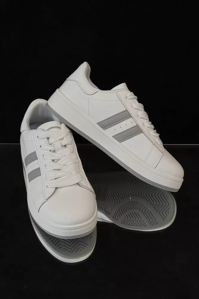 Купити Кеди жіночі, колір біло-сірий, 248RJH100-10 оптом - Фото №3