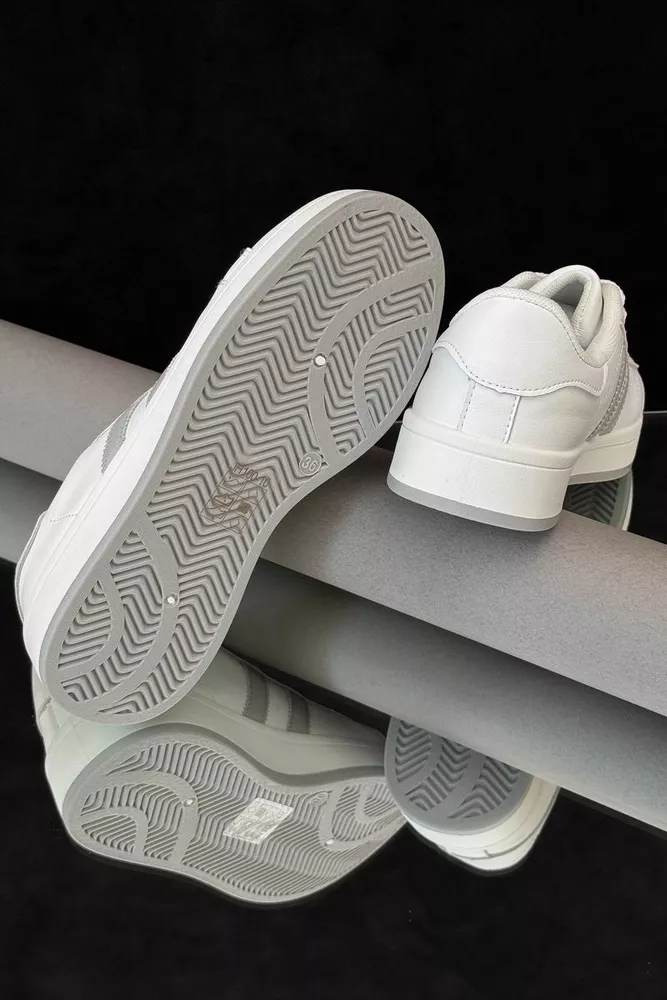 Купити Кеди жіночі, колір біло-сірий, 248RJH100-10 оптом - Фото №5