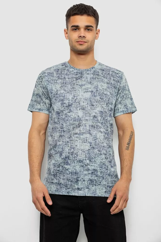 Купить Футболка мужская с принтом, цвет оливковый, 244R5058 - Фото №1