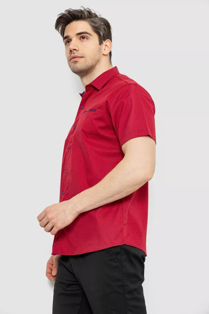 Купить Мужская рубашка с принтом, цвет бордовый, 186R7130 оптом - Фото №3