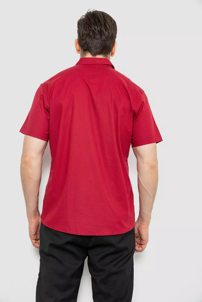 Купить Мужская рубашка с принтом, цвет бордовый, 186R7130 оптом - Фото №4