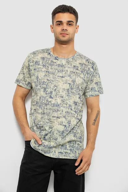 Футболка мужская с принтом, цвет желтый, 244R5058