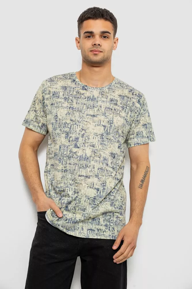 Купить Футболка мужская с принтом, цвет желтый, 244R5058 - Фото №1