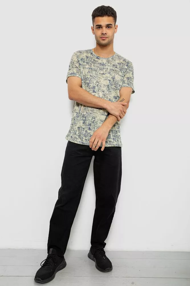 Купить Футболка мужская с принтом, цвет желтый, 244R5058 - Фото №2