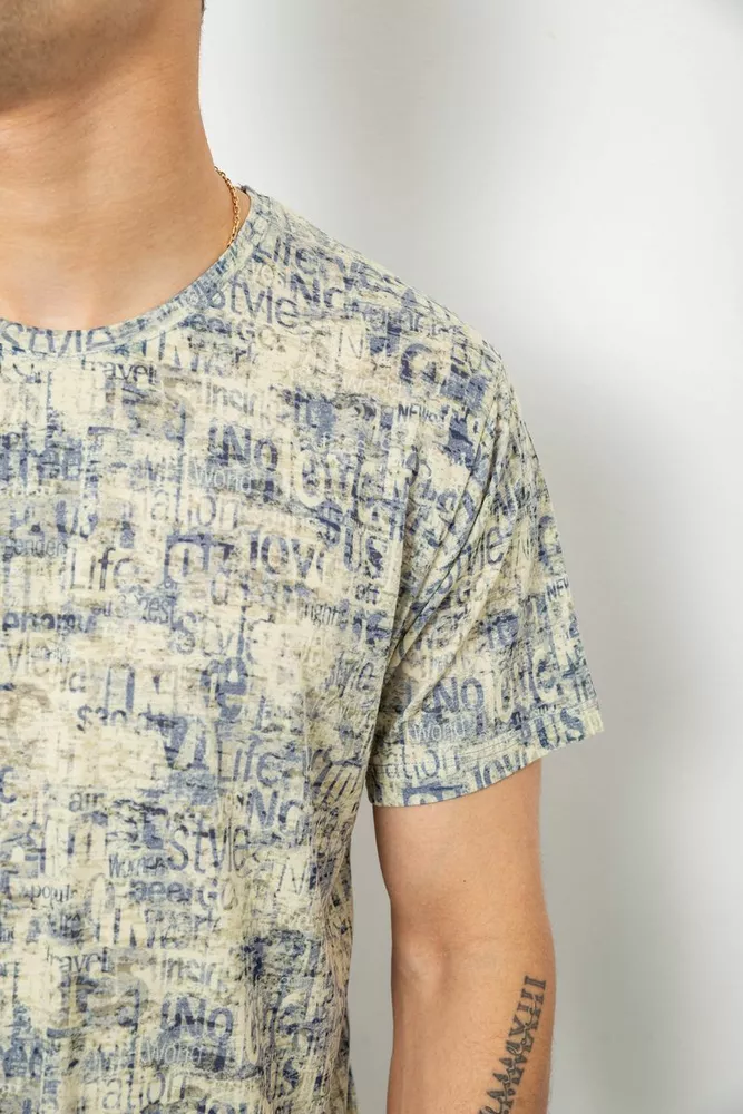 Купить Футболка мужская с принтом, цвет желтый, 244R5058 - Фото №5