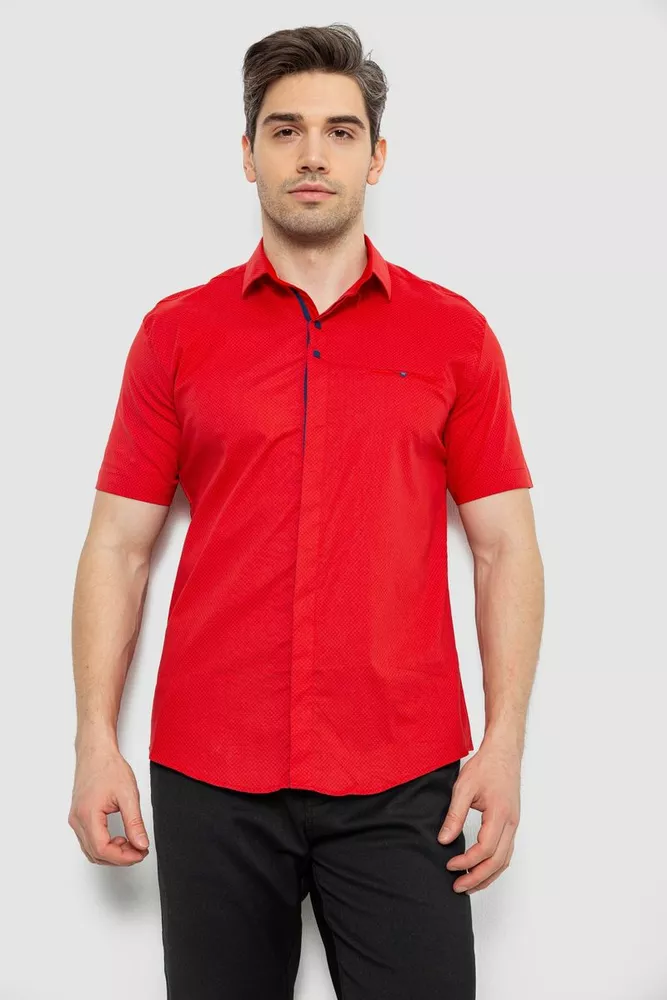 Купить Мужская рубашка с принтом, цвет красный, 186R7130 оптом - Фото №1