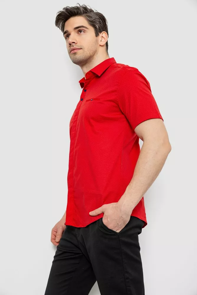 Купить Мужская рубашка с принтом, цвет красный, 186R7130 оптом - Фото №3
