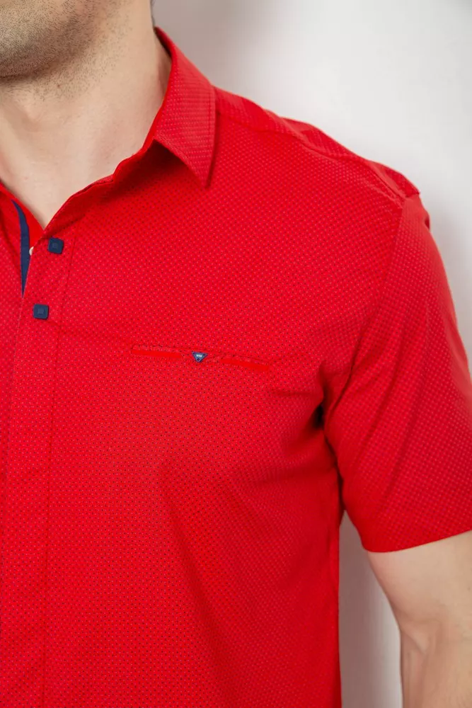 Купить Мужская рубашка с принтом, цвет красный, 186R7130 оптом - Фото №5