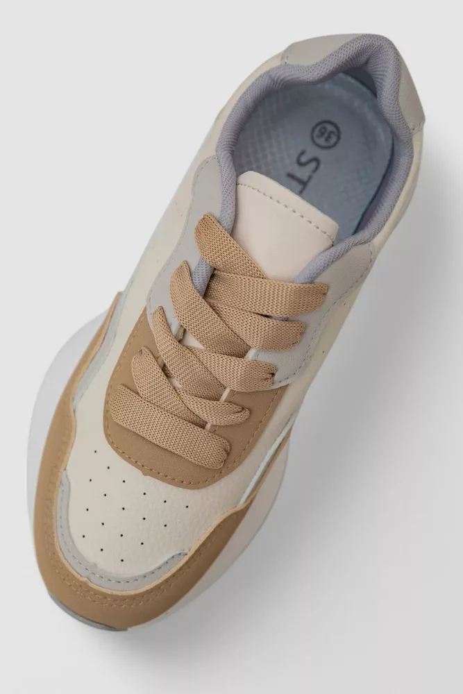 Купить Кроссовки женские  -уценка, цвет бежево-коричневый, 248RXM40-95-U - Фото №2