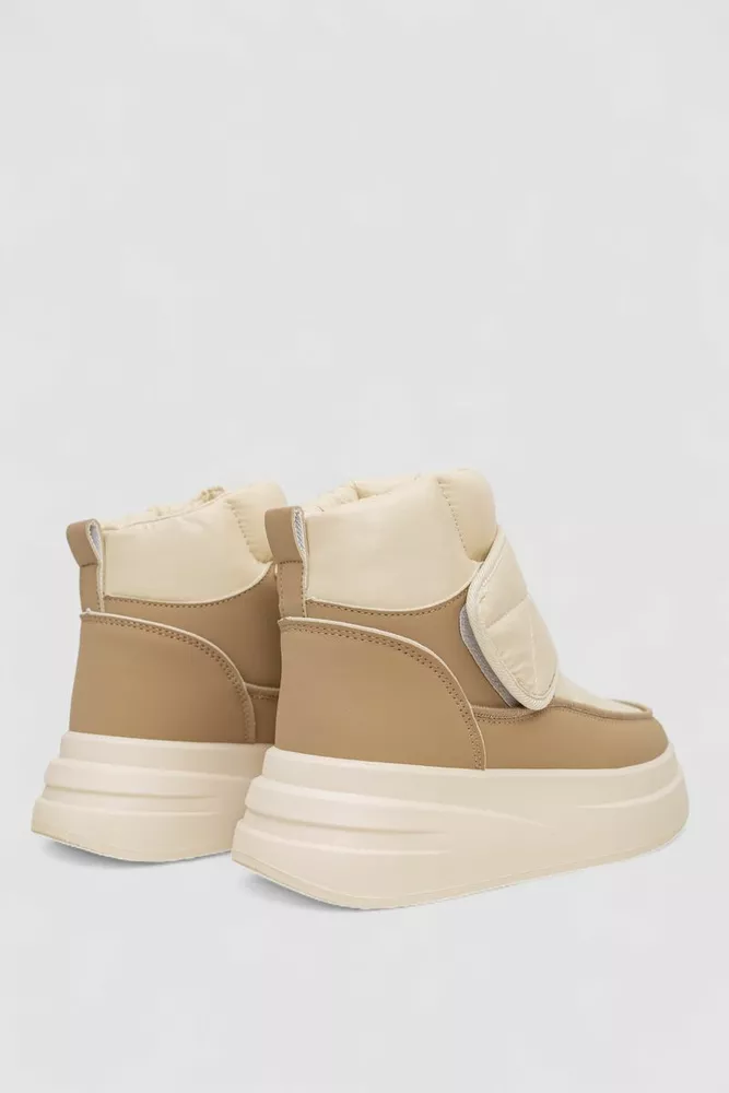 Купити Дутики жіночі зимові на хутрі  -уцінка, колір бежево-коричневий, 248RLM10-U-2 оптом - Фото №4