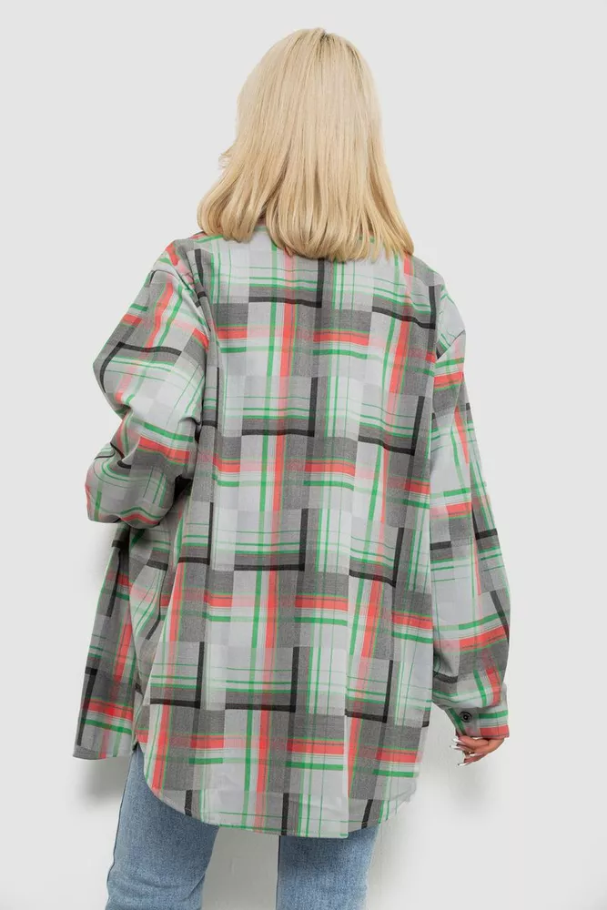 Купить Рубашка женская в клетку  -уценка, цвет серо-зеленый, 257R505-U-1 - Фото №4