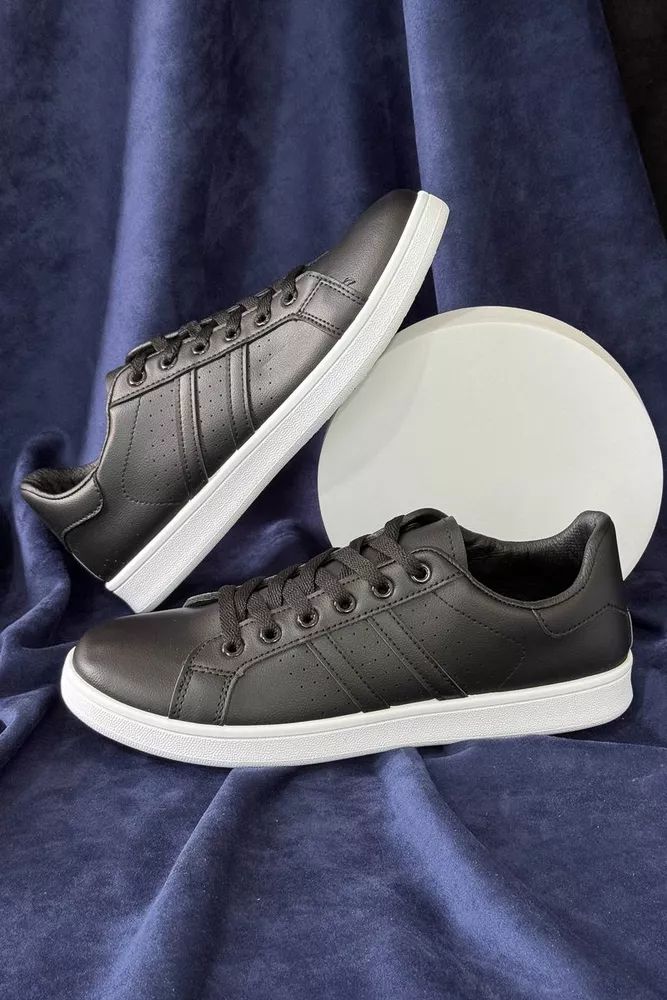 Купити Кеди чоловічі, колір чорно-білий, 248RR217 - Фото №1