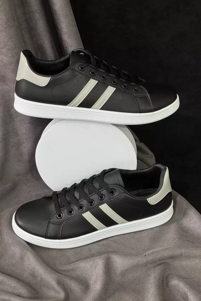 Купити Кеди чоловічі, колір чорно-сірий, 248RR217 - Фото №1