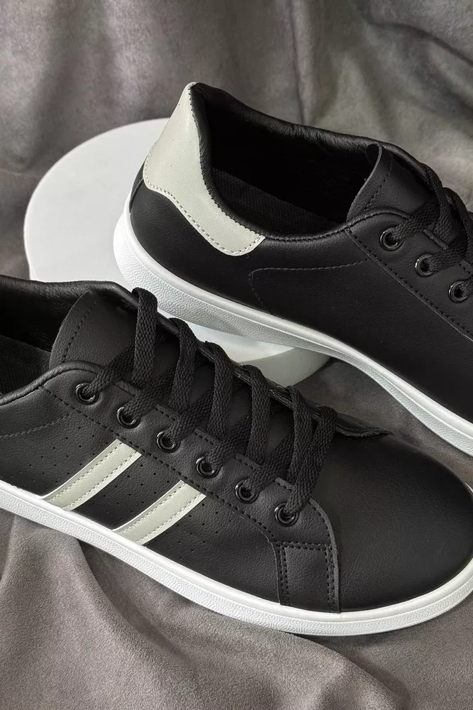 Купити Кеди чоловічі, колір чорно-сірий, 248RR217 - Фото №2