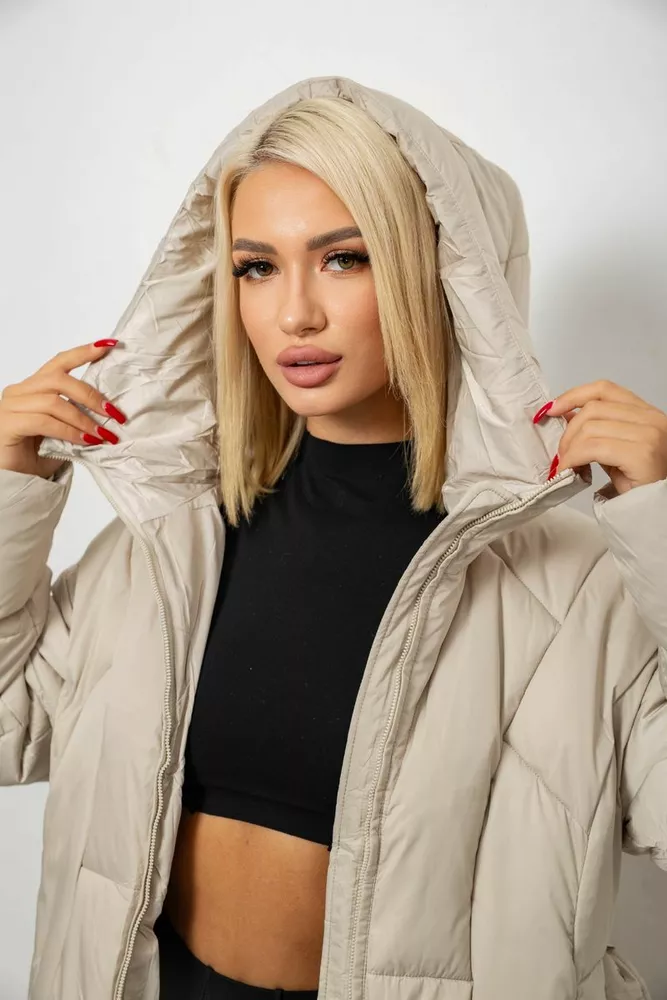 Купить Куртка женская зимняя  -уценка, цвет светло-бежевый, 244R5618-U-1 - Фото №5