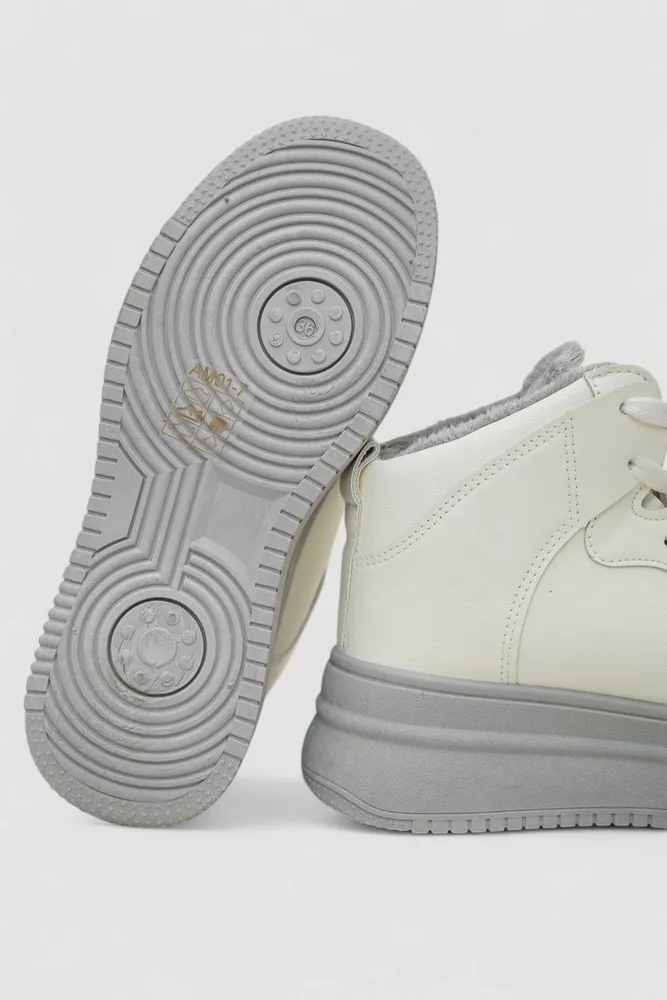 Купити Кросівки жіночі зимові на хутрі  -уцінка, колір біло-сірий, 248RAM01-U-4 - Фото №7